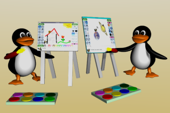 [tux painting]