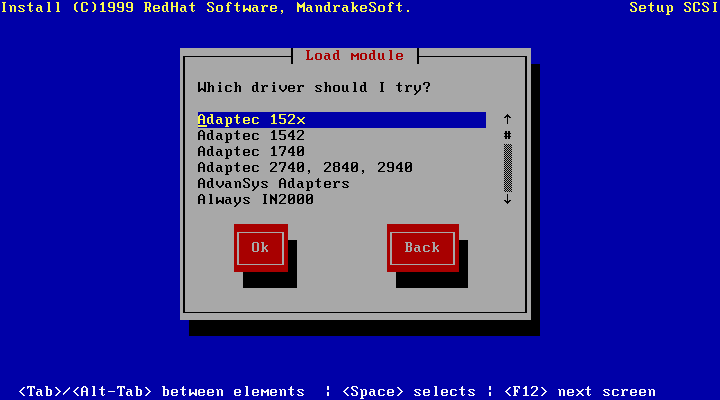 Choice of the SCSI driver